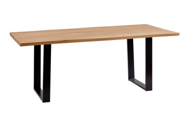 Essgruppe Massivholz Daffie Esstisch mit 2 Sitzbänken massiv Holz Wildeiche 12025