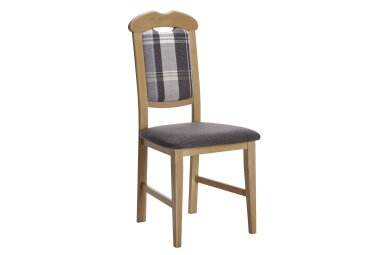 Eckbankgruppe Massivholz Dacie Essgruppe Holz massiv Buche lackiert/Grau karriert 12039