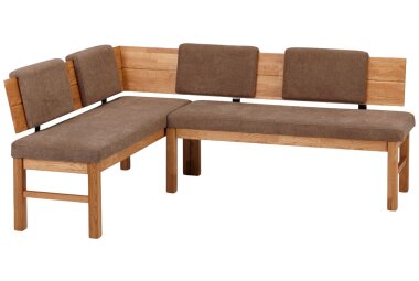 Eckbankgruppe Danika Massivholz Wildeiche Polster Braun