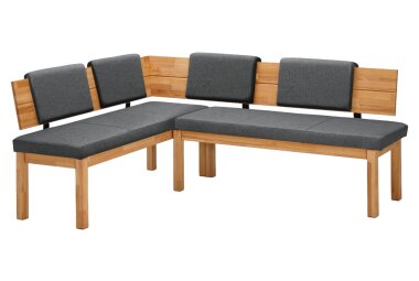 Eckbankgruppe Massivholz Danni Essgruppe massiv Holz Kernbuche/Grau 12057