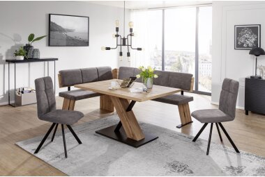 Eckbankgruppe Danita Essgruppe Appalachian Eiche/Schwarz/Dunkelbraun