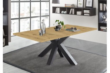 Esstisch ausziehbar Ela 1 140 x 90 x 75 Esszimmertisch Graphit/Asteiche 13502