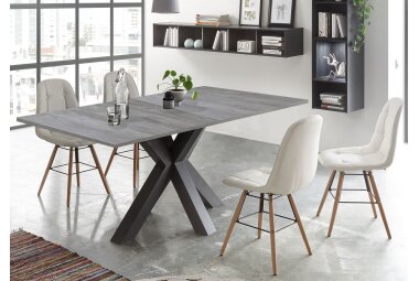 Esstisch ausziehbar Ela 1 140 x 90 x 75 Esszimmertisch Graphit/Beton 13503