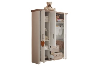 Kleiderschrank  Ebony 135 x 50 x 191 Kinderzimmerschrank...