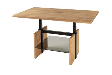 Couchtisch eckig Cathi 110x65x50 Wohnzimmertisch Massivholz Wildeiche geölt 16178