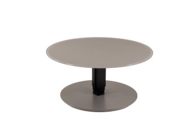 Wohnzimmertisch rund Cathleen 80x80x39 Couchtisch Schwarz/Beigegrau 16180