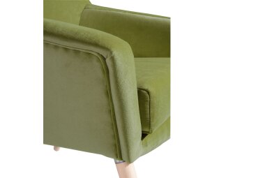 Sessel Kachka Bezug Samtvelour Buche natur / olive 21047