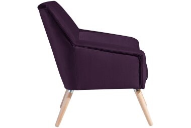 Sessel Kachka Bezug Samtvelour Buche natur / purple 21054