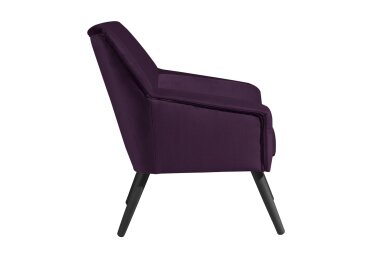 Sessel Kachka Bezug Samtvelour Buche schwarz / purple 21067