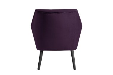 Sessel Kachka Bezug Samtvelour Buche schwarz / purple 21067