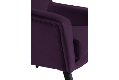 Sessel Kachka Bezug Samtvelour Buche schwarz / purple 21067