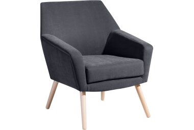 Sessel Kachka Bezug Veloursstoff Buche natur / anthrazit...