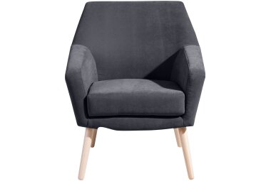 Sessel Kachka Bezug Veloursstoff Buche natur / anthrazit...