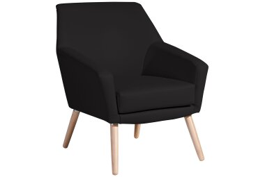 Sessel Kachka Bezug Kunstleder Buche natur / schwarz 21086