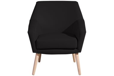 Sessel Kachka Bezug Kunstleder Buche natur / schwarz 21086