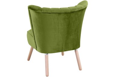 Sessel Kadisha Bezug Samtvelours Buche natur / oliv 21100