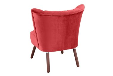 Sessel Kadisha Bezug Samtvelours Buche nussbaum dunkel / rot 21113