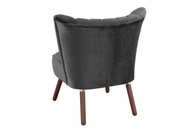 Sessel Kadisha Bezug Samtvelours Buche nussbaum dunkel / anthrazit 21114