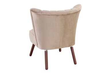 Sessel Kadisha Bezug Samtvelours Buche nussbaum dunkel / sand 21115