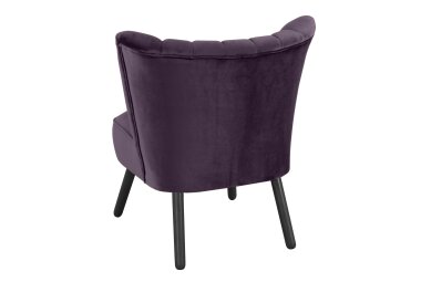 Sessel Kadisha Bezug Samtvelours Buche schwarz lackiert / purple 21120