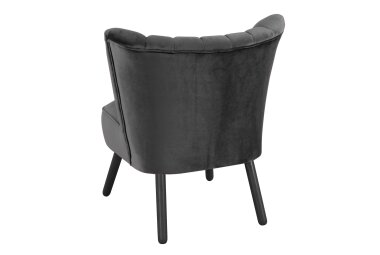 Sessel Kadisha Bezug Samtvelours Buche schwarz lackiert / anthrazit 21121