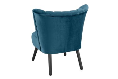 Sessel Kadisha Bezug Samtvelours Buche schwarz lackiert / petrol 21122