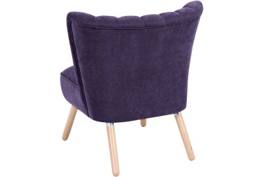 Sessel Kadisha Bezug Velourstoff Buche natur / violett 21141