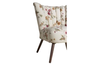 Sessel Kadisha Bezug Flachgewebe Buche nussbaum dunkel / weiß 21144