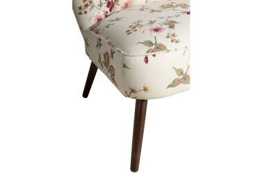 Sessel Kadisha Bezug Flachgewebe Buche nussbaum dunkel / weiß 21144