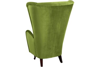 Hochlehnsessel Kailey Bezug Samtvelours Buche nussbaum dunkel / oliv 21185