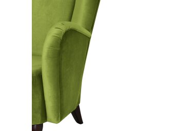 Hochlehnsessel Kailey Bezug Samtvelours Buche nussbaum dunkel / oliv 21185