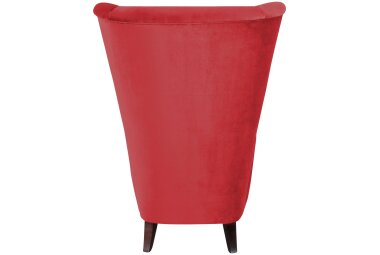 Hochlehnsessel Kailey Bezug Samtvelours Buche nussbaum dunkel / rot 21187