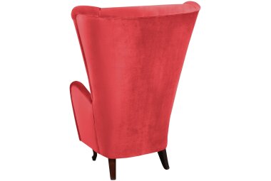 Hochlehnsessel Kailey Bezug Samtvelours Buche nussbaum dunkel / rot 21187