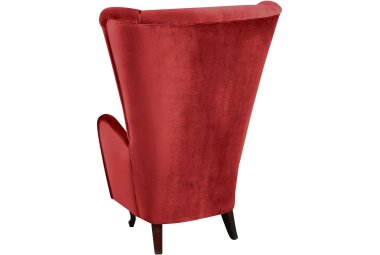 Hochlehnsessel Kailey Bezug Samtvelours Buche nussbaum dunkel / ziegel 21188