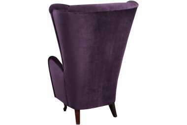 Hochlehnsessel Kailey Bezug Samtvelours Buche nussbaum dunkel / purple 21189
