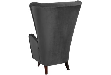 Hochlehnsessel Kailey Bezug Samtvelours Buche nussbaum dunkel / anthrazit 21190