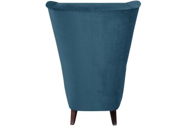 Hochlehnsessel Kailey Bezug Samtvelours Buche nussbaum dunkel / petrol 21191