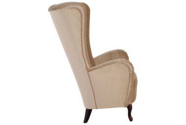 Hochlehnsessel Kailey Bezug Samtvelours Buche nussbaum dunkel / sand 21193