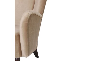 Hochlehnsessel Kailey Bezug Samtvelours Buche nussbaum dunkel / sand 21193