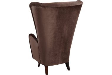 Hochlehnsessel Kailey Bezug Samtvelours Buche nussbaum dunkel / braun 21196