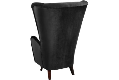 Hochlehnsessel Kailey Bezug Samtvelours Buche nussbaum dunkel / schwarz 21197