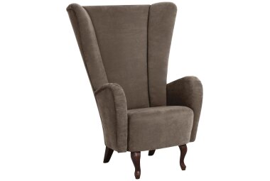 Hochlehnsessel Kailey Bezug Velourstoff Buche nussbaum...