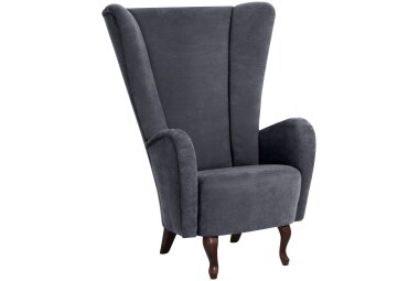 Hochlehnsessel Kailey Bezug Velourstoff Buche nussbaum...