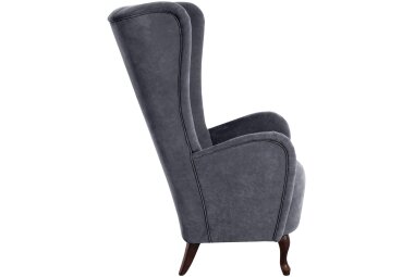 Hochlehnsessel Kailey Bezug Velourstoff Buche nussbaum dunkel / anthrazit 21199