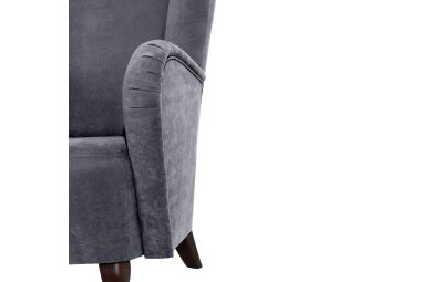 Hochlehnsessel Kailey Bezug Velourstoff Buche nussbaum dunkel / anthrazit 21199