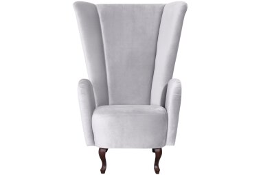 Hochlehnsessel Kailey Bezug Velourstoff Buche nussbaum dunkel / silber 21200