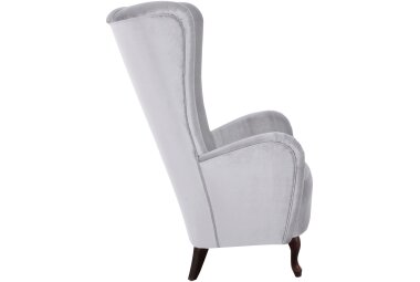 Hochlehnsessel Kailey Bezug Velourstoff Buche nussbaum dunkel / silber 21200