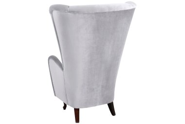 Hochlehnsessel Kailey Bezug Velourstoff Buche nussbaum dunkel / silber 21200