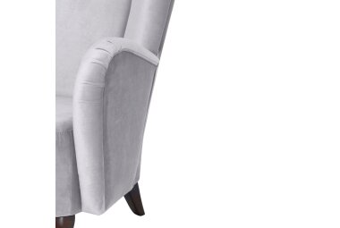 Hochlehnsessel Kailey Bezug Velourstoff Buche nussbaum dunkel / silber 21200