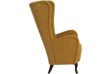 Hochlehnsessel Kailey Bezug Velourstoff Buche nussbaum dunkel / mais 21201